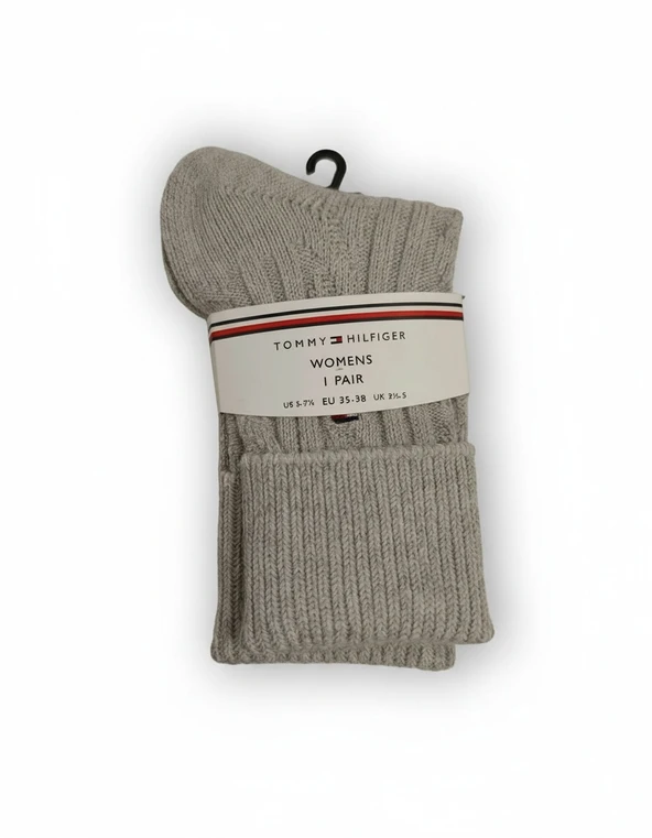 Tommy Hilfiger   TH WOMEN SOCK 1P FOL Kadın Beyaz Çorap - S701236462004 ürün görseli 1