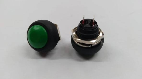 "184" 12 mm Yeşil Push Buton - 10 Adet - Resim 2