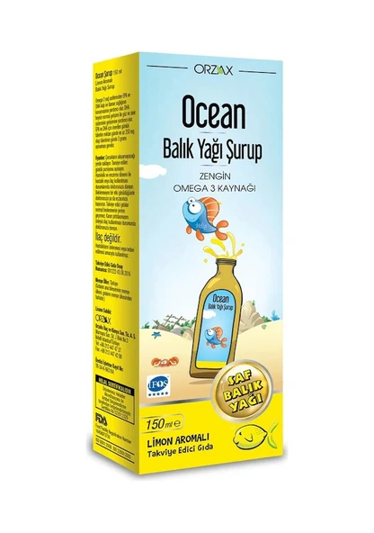 Ocean Omega 3 Limonlu Balık Yağı Şurubu 150 ml ürün görseli 1