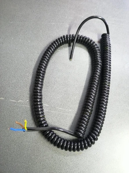 3x1.5 mm Ucu Açık Siyah Spiral Elektrik Kablosu 5 Metre ürün görseli 1