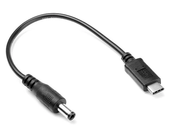DC 5.5x2.5 mm Erkek - USB Type-C Erkek Kablo - 20 cm ürün görseli 1