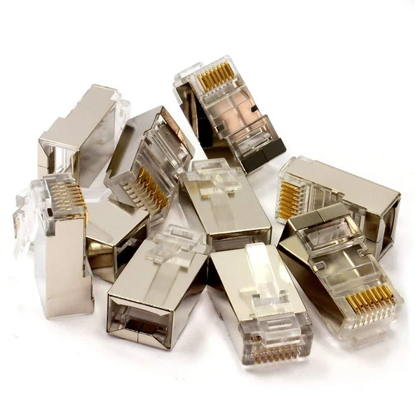 8P/8C Topraklı Cat. 5 RJ45 Ethernet Plug - 100 Adet ürün görseli 1