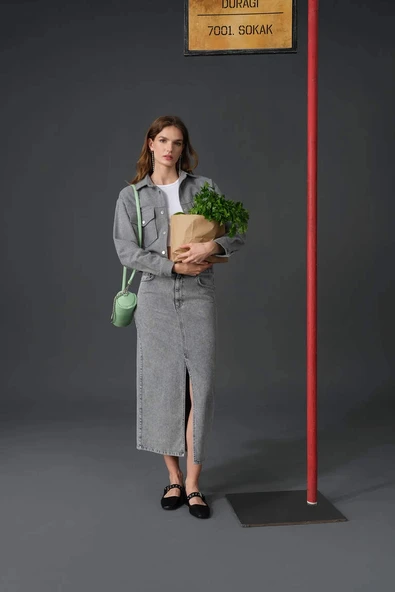 A9585 Long Fit Jean Uzun Etek - Resim 8