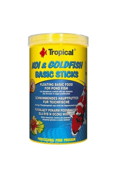 Tropical Koi&Goldfish Basic Sticks Pusz. 1000ml/80 Skt: 10/2028 ürün görseli 1