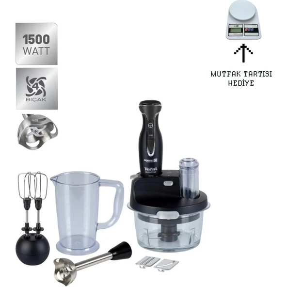 TEFAL HB2358 Powelix Activflow Expert Blender 1500 W Cam Hazneli Siyah ürün görseli 1