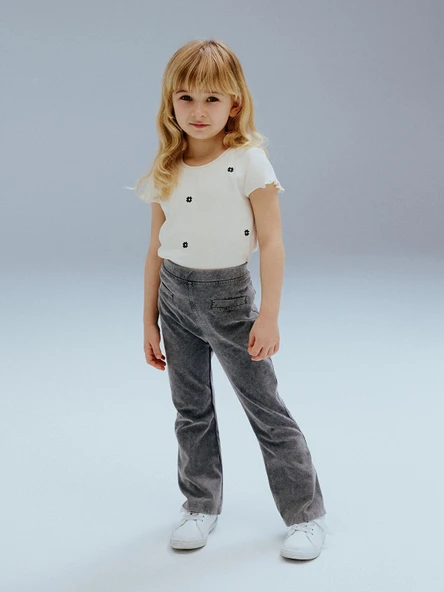 LCW baby Siyah Beli Lastikli Basic Kız Bebek Tayt Pantolon ürün görseli 1