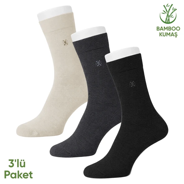 Bambu Erkek Soket Çorap - 3 Çift - Dikişsiz - Gori -17135 - Set 1 ürün görseli 1