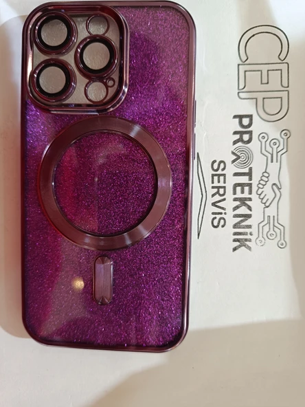 iPhone 14 Pro simli mor kılıf - Resim 2