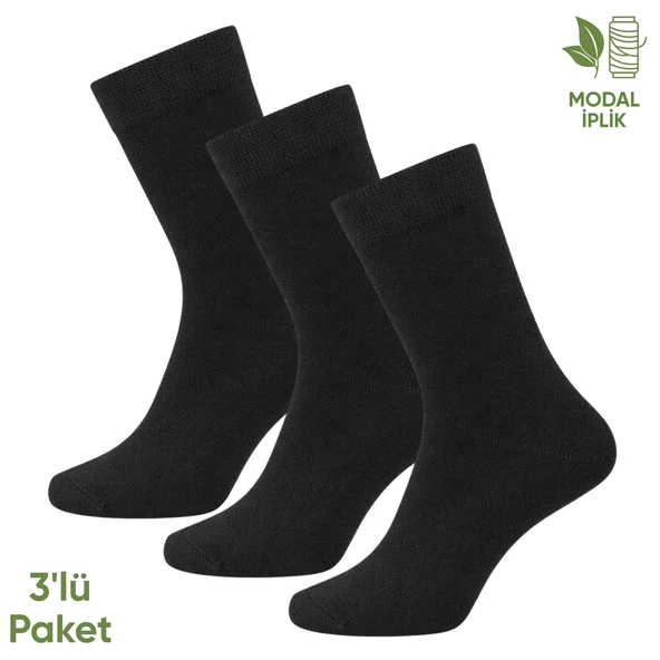 Modal İplik Erkek Soket Çorap - 6 Çift - Dikişsiz - Atlas - 18002 - Set 6 ürün görseli 1