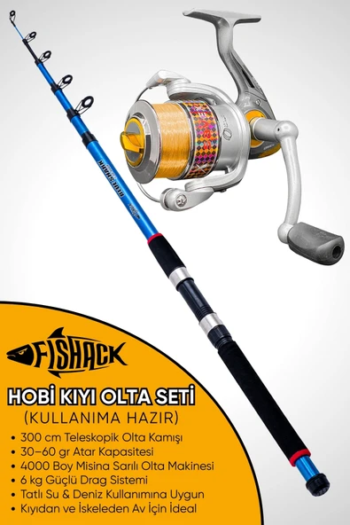 Hobi Kıyı Olta Takımı - 270cm 30-60gr Kamış + 3000'lik Olta Makinesi (XB4+BL300) ürün görseli 1