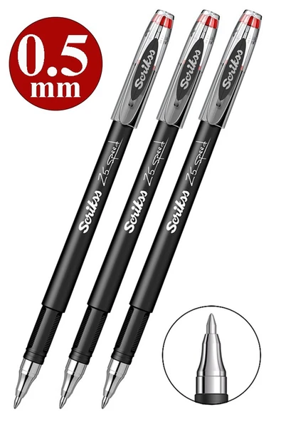 Kırmızı Pilot Kalem Speed 25 3 Adet Scrikss Pilot Kalem 0.5mm Roller Uçlu Pilot Kalem İnce Uçlu Likit Mürekkepli Pilot ürün görseli 1