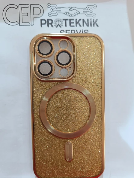 iPhone 14 Pro sarı simli kılıf ürün görseli 1