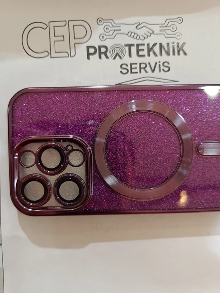 iPhone 14 Pro simli mor kılıf - Resim 3