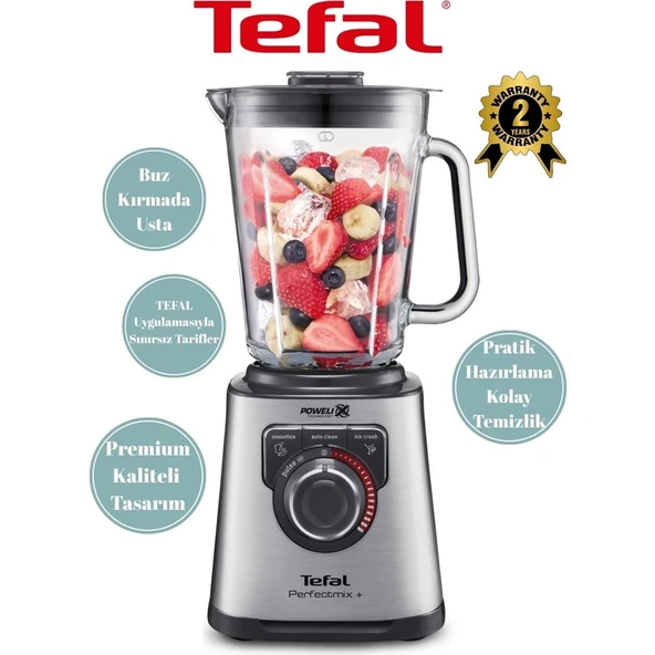 Tefal Perfectmix + 1200 Watt 2 Litre Yüksek Hızlı Smoothie Blender, Premium Tasarım ürün görseli 1