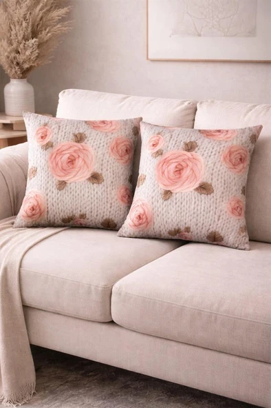 Vellina Baskılı 2li Kırlent Kılıfı 40x40 cm ürün görseli 1