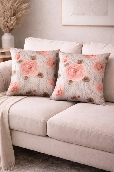 Rosella Baskılı 2li Kırlent Kılıfı 40x40 cm ürün görseli 1