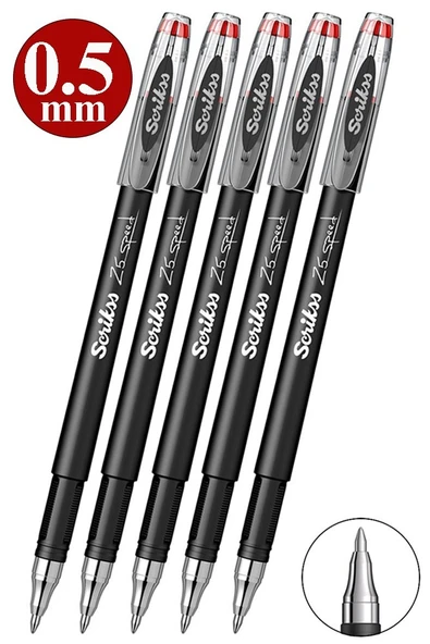 Kırmızı Pilot Kalem Speed 25 5 Adet Scrikss Pilot Kalem 0.5mm Roller Uçlu Pilot Kalem İnce Uçlu Likit Mürekkepli Pilot ürün görseli 1