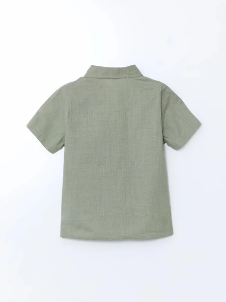 LCW Kids Yeşil Basic Cepli Erkek Çocuk Poplin Gömlek - Resim 4