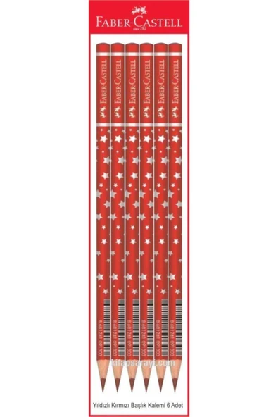 Faber Castell Faber Castel Yıldızlı Kırmızı Başlık Kalemi 6 Adet ürün görseli 1