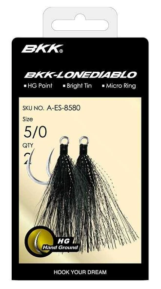 BKK Lone Diablo BT- Black Bucktail Olta İğnesi  2/0 ürün görseli 1