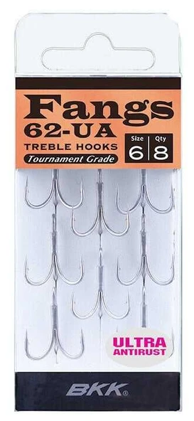 BKK Fangs-62 UA Üçlü Olta İğnesi  8 8 Pcs ürün görseli 1