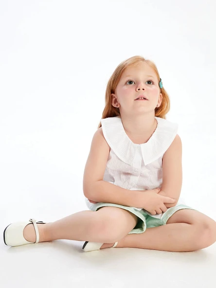 LCW Kids Beyaz Bebe Yaka Kız Çocuk Bluz ürün görseli 1