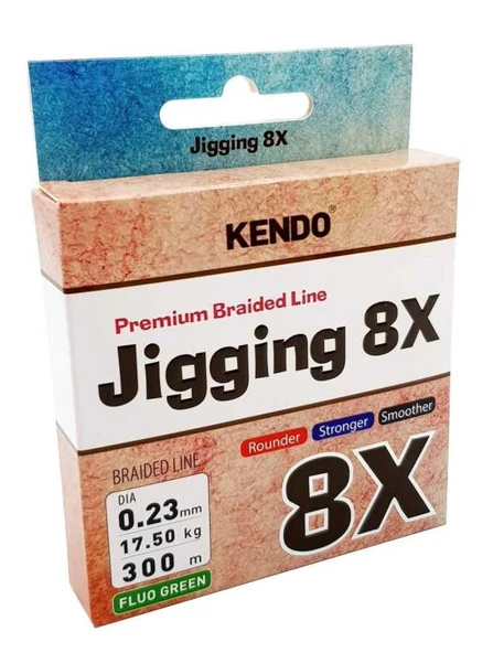 Kendo Jigging 8X Flash 300 mt Örgü İp (FLUO GREEN)  0,14mm ürün görseli 1