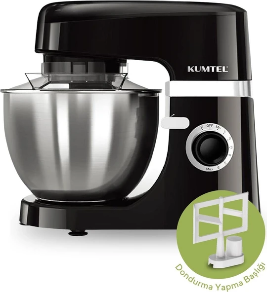 Kumtel Siyah Hamur Yoğurma 1800WATT 4.5lt Dondurma Yapma Aprt. Sm-02 ürün görseli 1