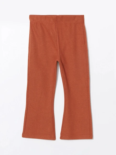 LCW Kids Kahverengi Beli Lastikli Basic Kız Bebek Tayt Pantolon ürün görseli 1