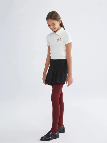 LCW Kids Siyah Pileli Kız Çocuk Şort Etek ürün görseli 1