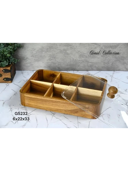Gönül Mutfak Akasya Bölmeli Çerezlik 6x22x33 cm ürün görseli 1