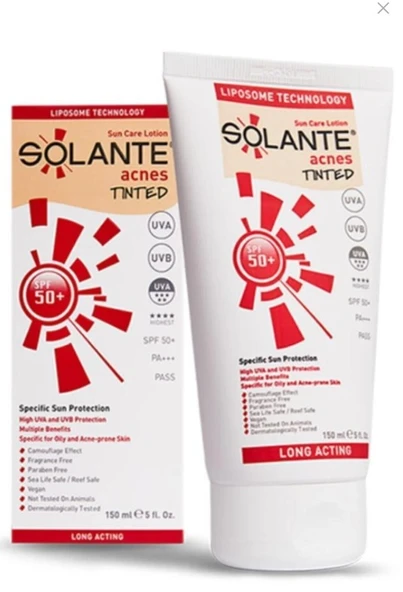 Solante Acnes Tinted Losyon SPF 50+ 150 ml ürün görseli 1