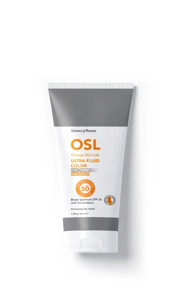 OSL Omega Skin Lab Ultra Fluid Spf 50 Brown Color 50 ml (RENKLİ GÜNEŞ KORUYUCU) ürün görseli 1