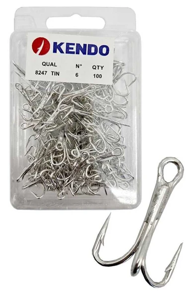 Kendo 8247 Tin O'Shaunessy Treble 100 Adet 3'lü Çarpma İğnesi  5 ürün görseli 1