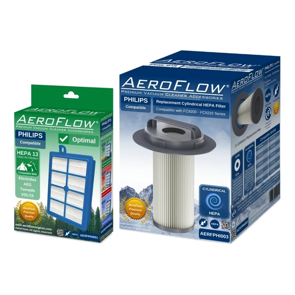 AeroFlow® Philips Marathon FC9214/01 Uyumlu Filtre Seti | 1x FC8038/01 - 1x FC8048/01 (Optimal Hepa) ürün görseli 1