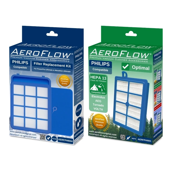 AeroFlow® Philips Marathon Ultimate FC9926/07 Uyumlu Filtre Seti | 1x CP0484/01 - 1x FC8038/01 (Optimal Hepa) ürün görseli 1