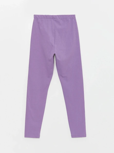 LCW Kids Mor Beli Lastikli Basic Kız Çocuk Tayt - Resim 3