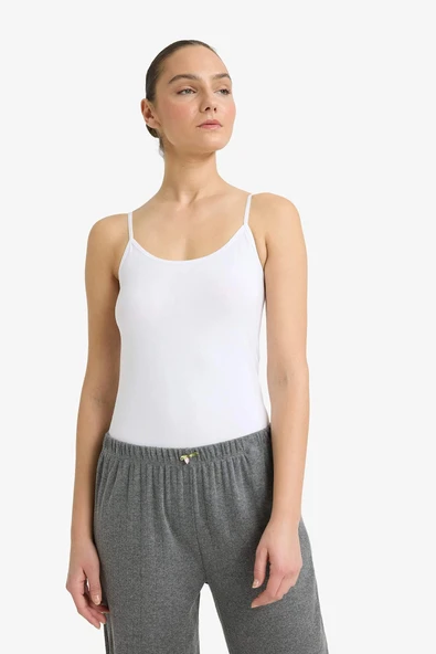 Defacto M6858AZWT34 Beyaz Regular Fit Pamuklu Atlet - Resim 2