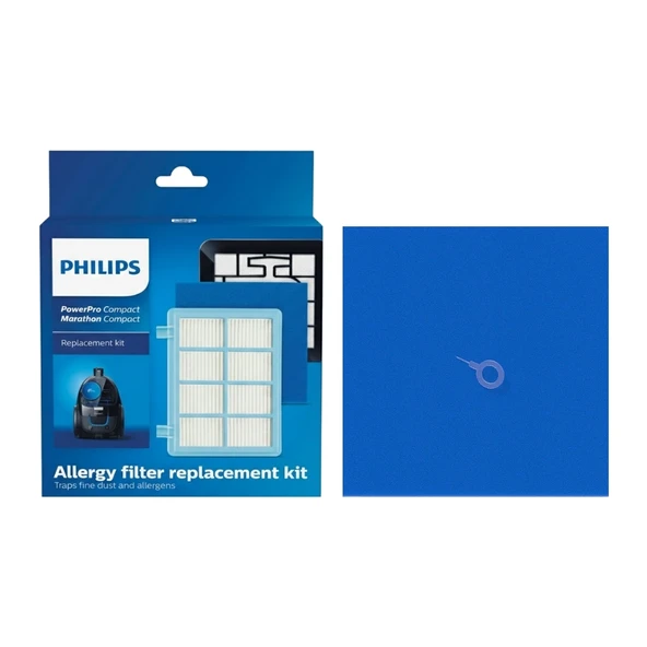 Philips PowerPro Compact FC9350/62 Uyumlu FC8010/01 Yıkanabilir Filtre Seti - Orijinal Kutulu | 2x Sünger Filtreli ürün görseli 1