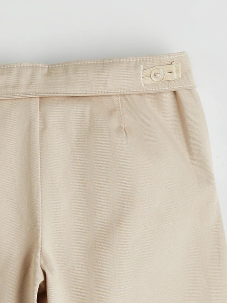 LCW Kids Bej Basic Gabardin Kız Çocuk Şort Etek - Resim 6