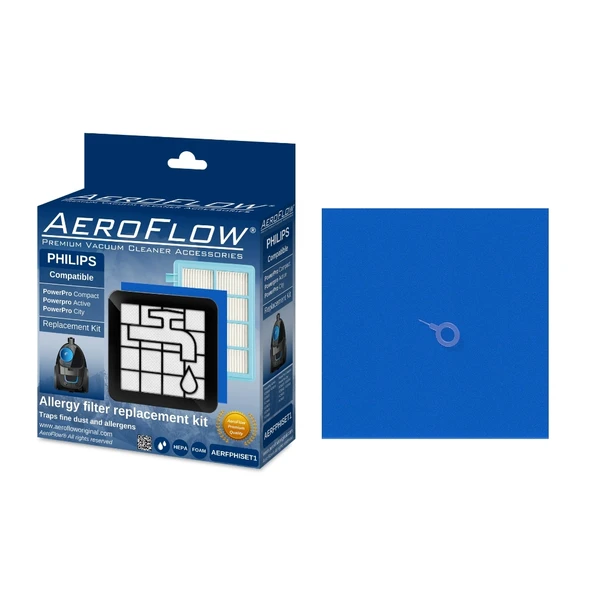 AeroFlow® Philips Elektrikli Süpürgeler ile Uyumlu FC8010/01 Yıkanabilir Filtre Seti | 2x Sünger Filtreli ürün görseli 1