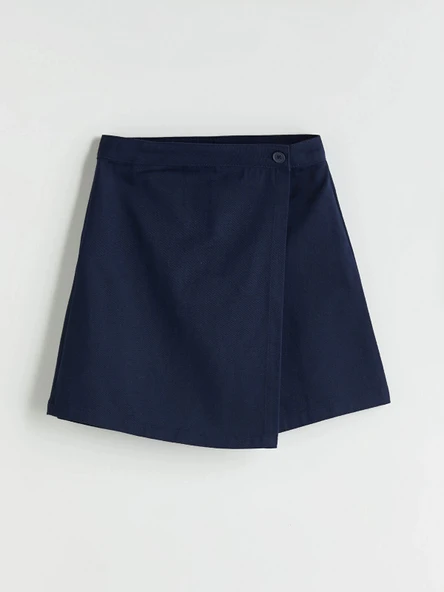 LCW Kids Lacivert Basic Gabardin Kız Çocuk Şort Etek - Resim 2