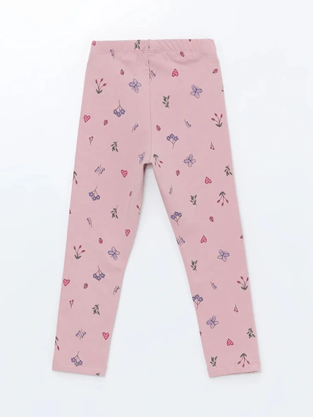 LCW Kids Pembe Beli Lastikli Baskılı Kız Bebek Tayt ürün görseli 1