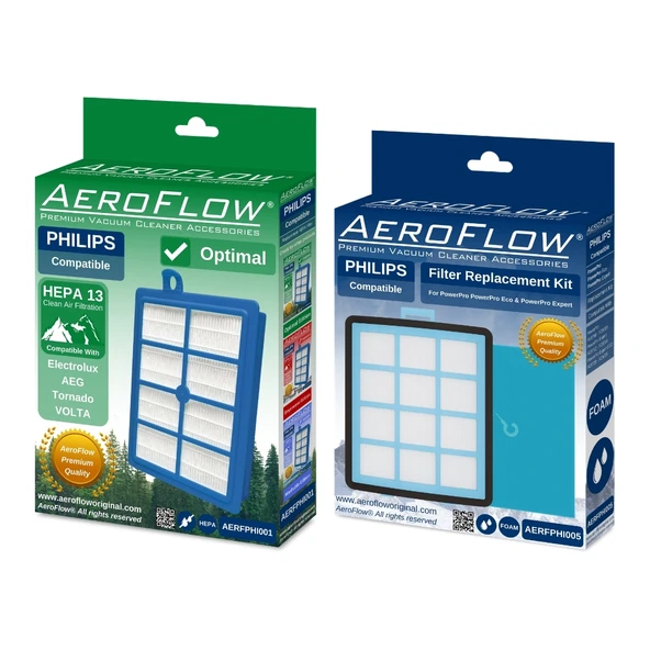 AeroFlow® Philips PowerPro FC8764/61 Uyumlu Filtre Seti | 1x FC8038/01 - 1x CRP754/01 (Optimal Hepa) ürün görseli 1
