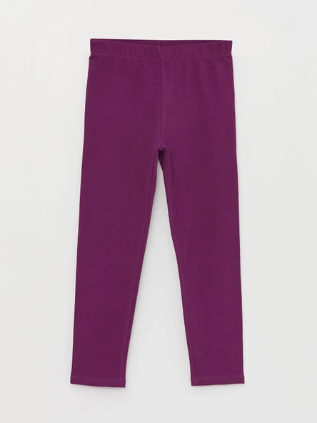 LCW Kids Mor Beli Lastikli Basic Kız Çocuk Uzun Tayt ürün görseli 1
