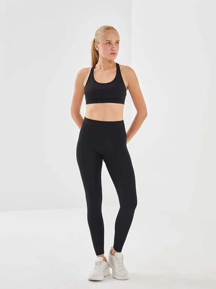 XSIDE ACTIVE Siyah Beli Lastikli Kadın Spor Tayt ürün görseli 1