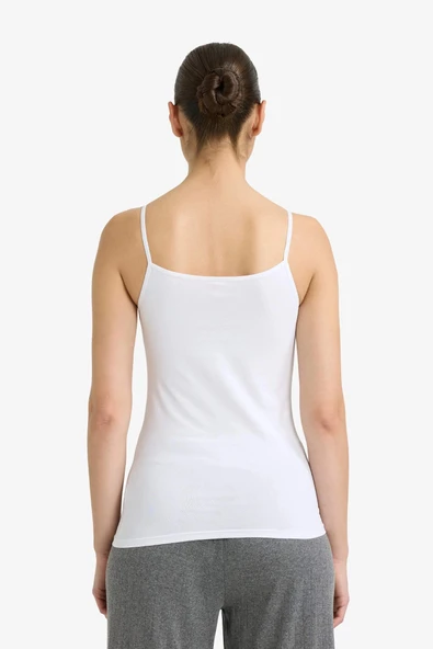 Defacto M6858AZWT34 Beyaz Regular Fit Pamuklu Atlet - Resim 4