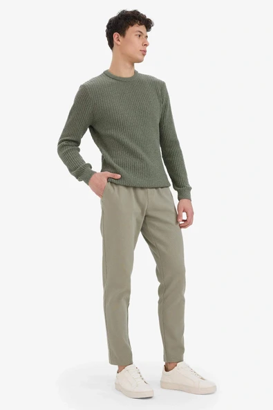 Defacto C6022AXKH454 Haki Regular Fit Dar Paça Pantolon ürün görseli 1