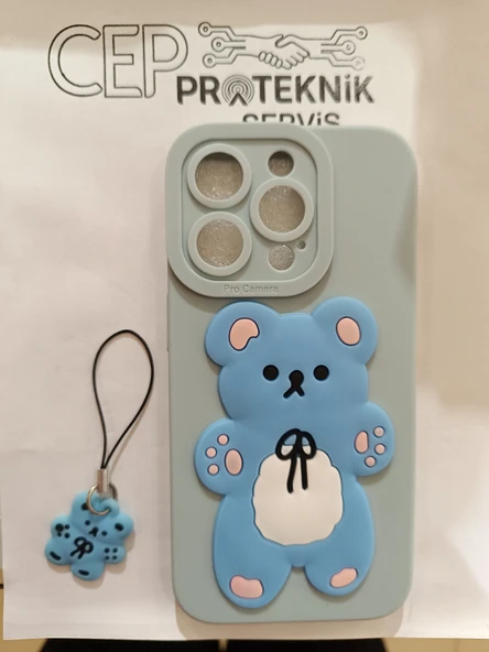 iPhone 14 Pro ayıcıklı mavi kılıf ürün görseli 1