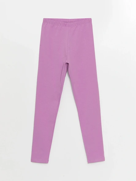 LCW Kids Pembe Beli Lastikli Basic Kız Çocuk Tayt ürün görseli 1